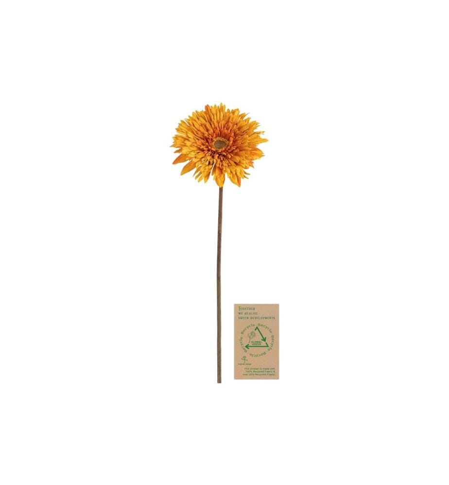 BOTANIC-HAUS - Kunstblume Gerbera, Orange-Gelb, 63 cm