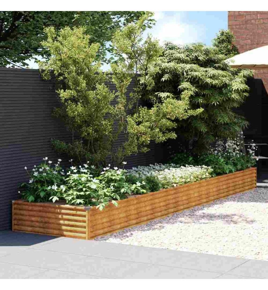 Lit surélevé de jardin 482x100x36 cm acier corten