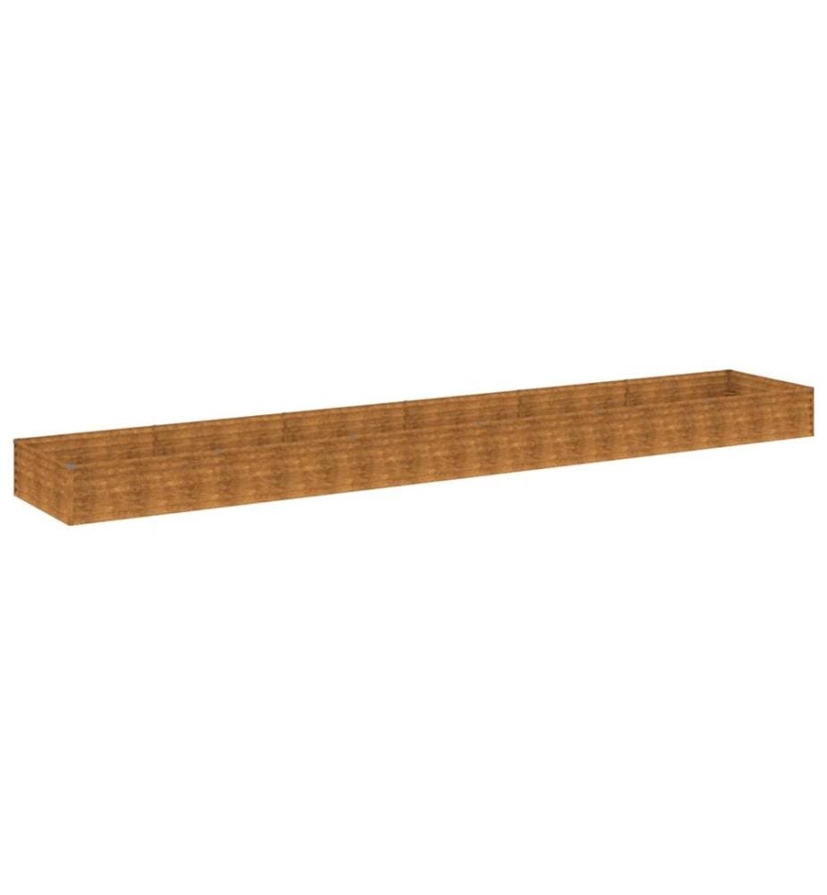 Lit surélevé de jardin 579 x 100 x 36 cm acier corten