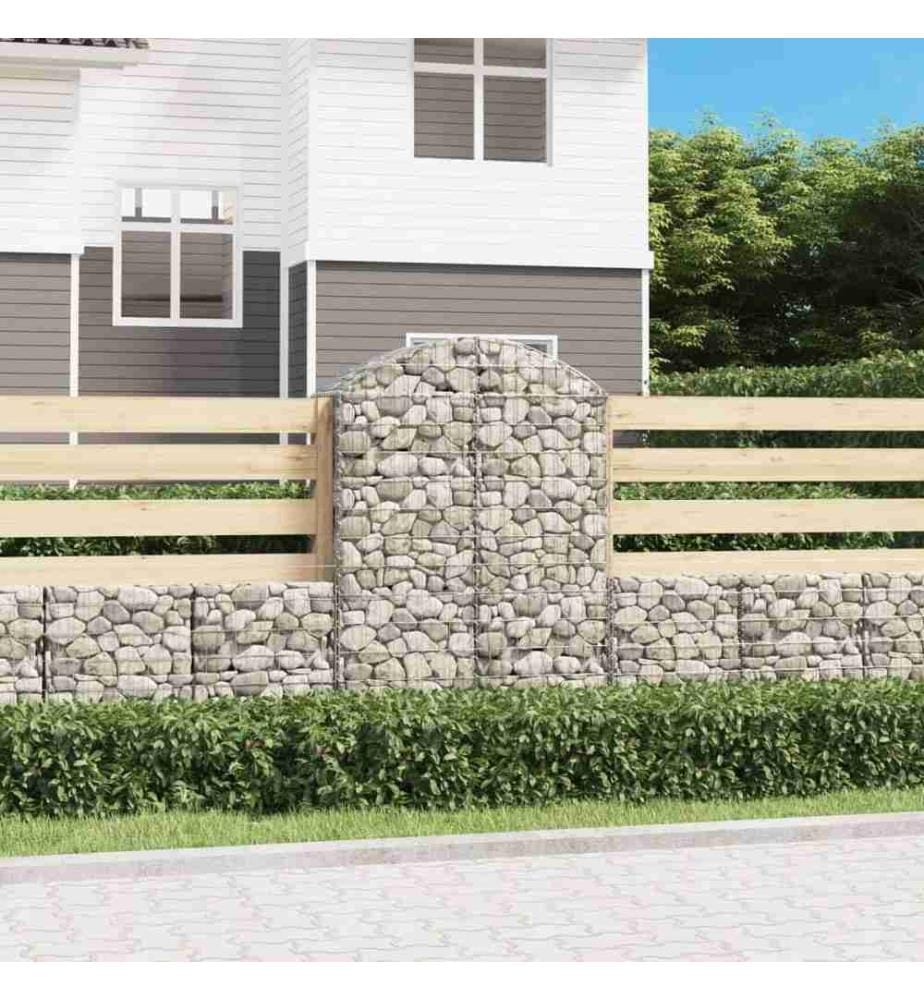 Panier de gabions arqué 100x50x140/160 cm Fer galvanisé
