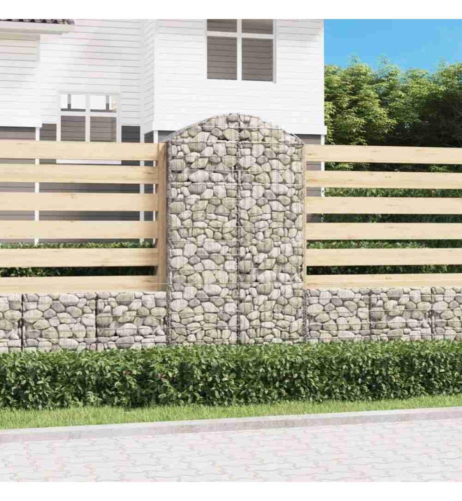 Panier de gabions arqué 100x50x180/200 cm Fer galvanisé