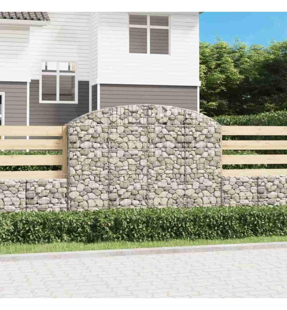 Panier de gabions arqué 200x30x140/160 cm Fer galvanisé