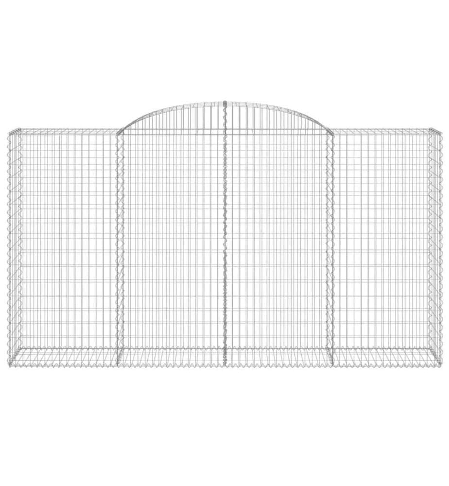 Panier de gabions arqué 300x50x160/180 cm Fer galvanisé