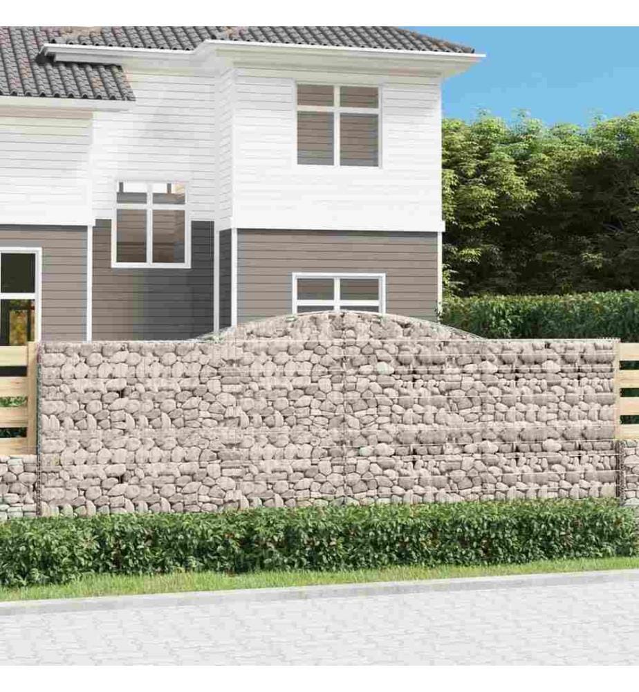 Panier de gabions arqué 400x30x140/160 cm Fer galvanisé