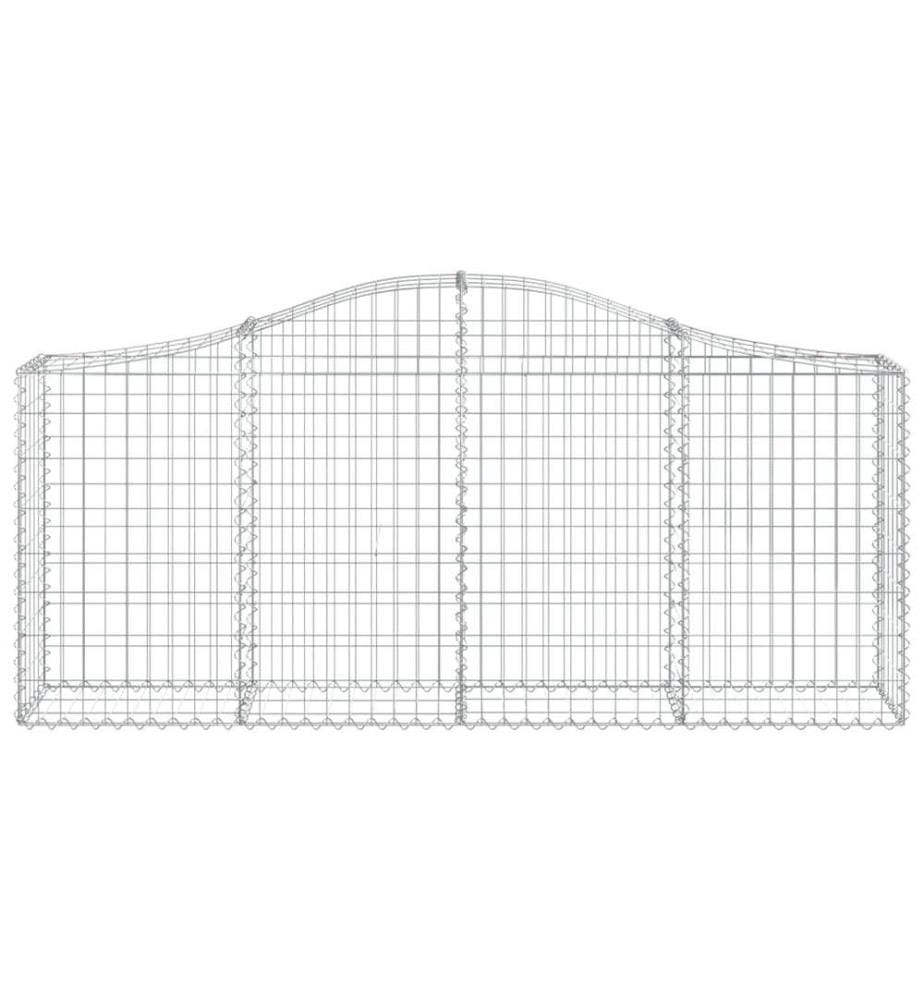 Paniers à gabions arqués 2 pcs 200x30x80/100 cm Fer galvanisé
