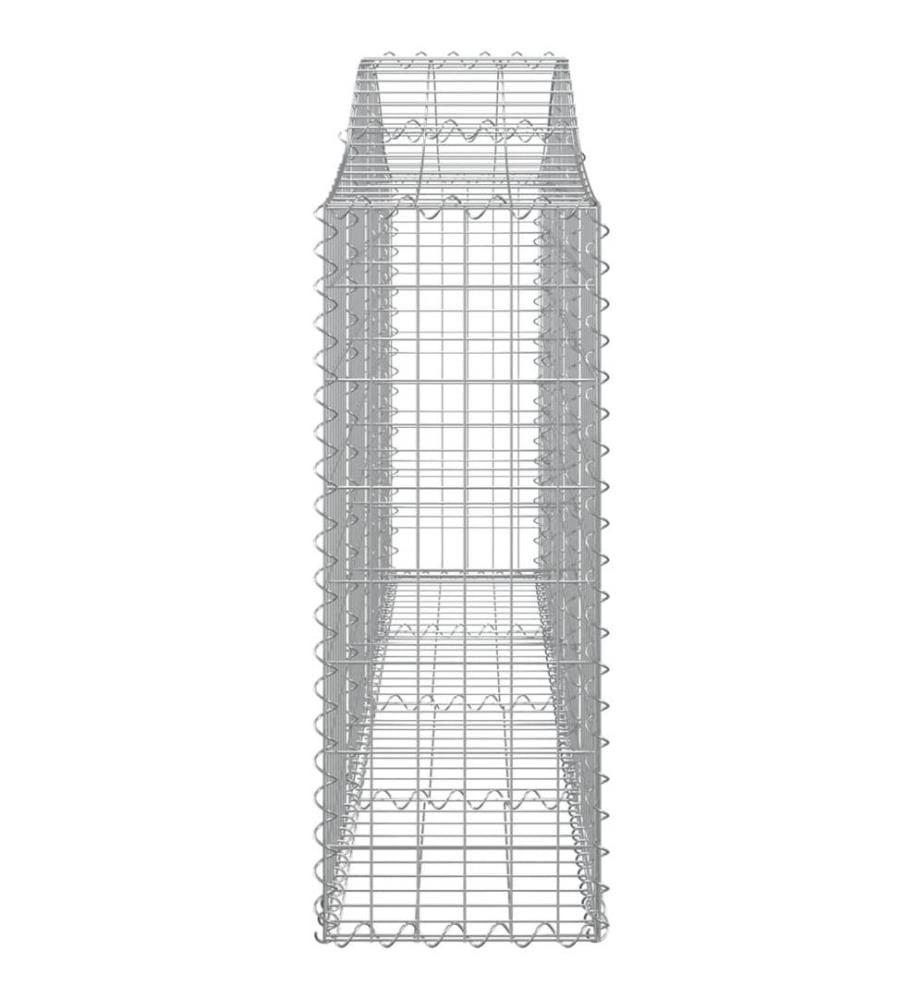 Paniers à gabions arqués 2 pcs 200x30x80/100 cm Fer galvanisé