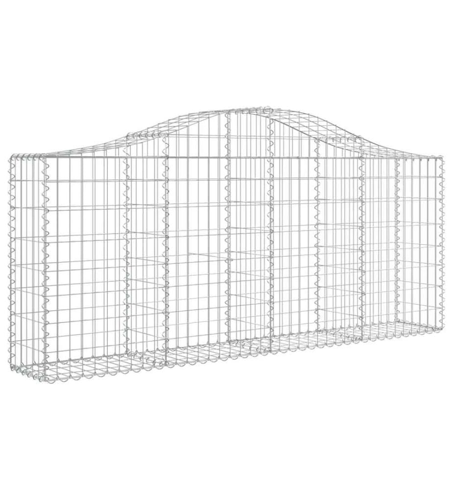 Paniers à gabions arqués 9 pcs 200x30x80/100 cm Fer galvanisé