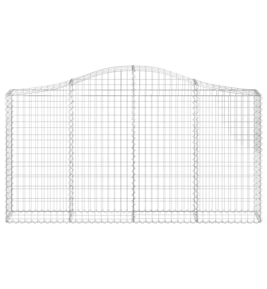 Paniers à gabions arqués 9 pcs 200x30x100/120 cm Fer galvanisé