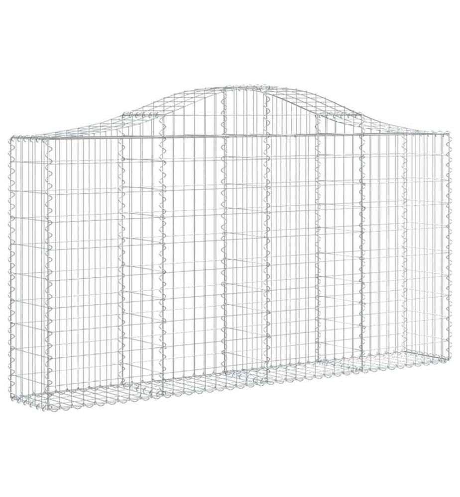 Paniers à gabions arqués 10 pcs 200x30x100/120 cm Fer galvanisé