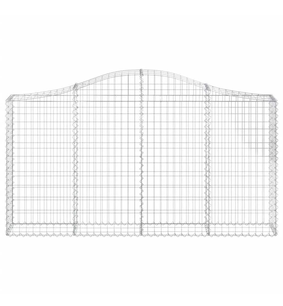 Paniers à gabions arqués 10 pcs 200x30x100/120 cm Fer galvanisé