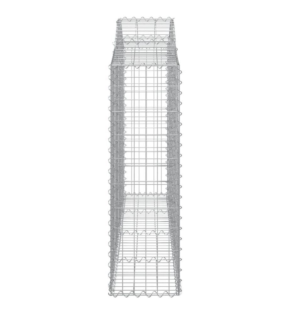 Paniers à gabions arqués 10 pcs 200x30x100/120 cm Fer galvanisé