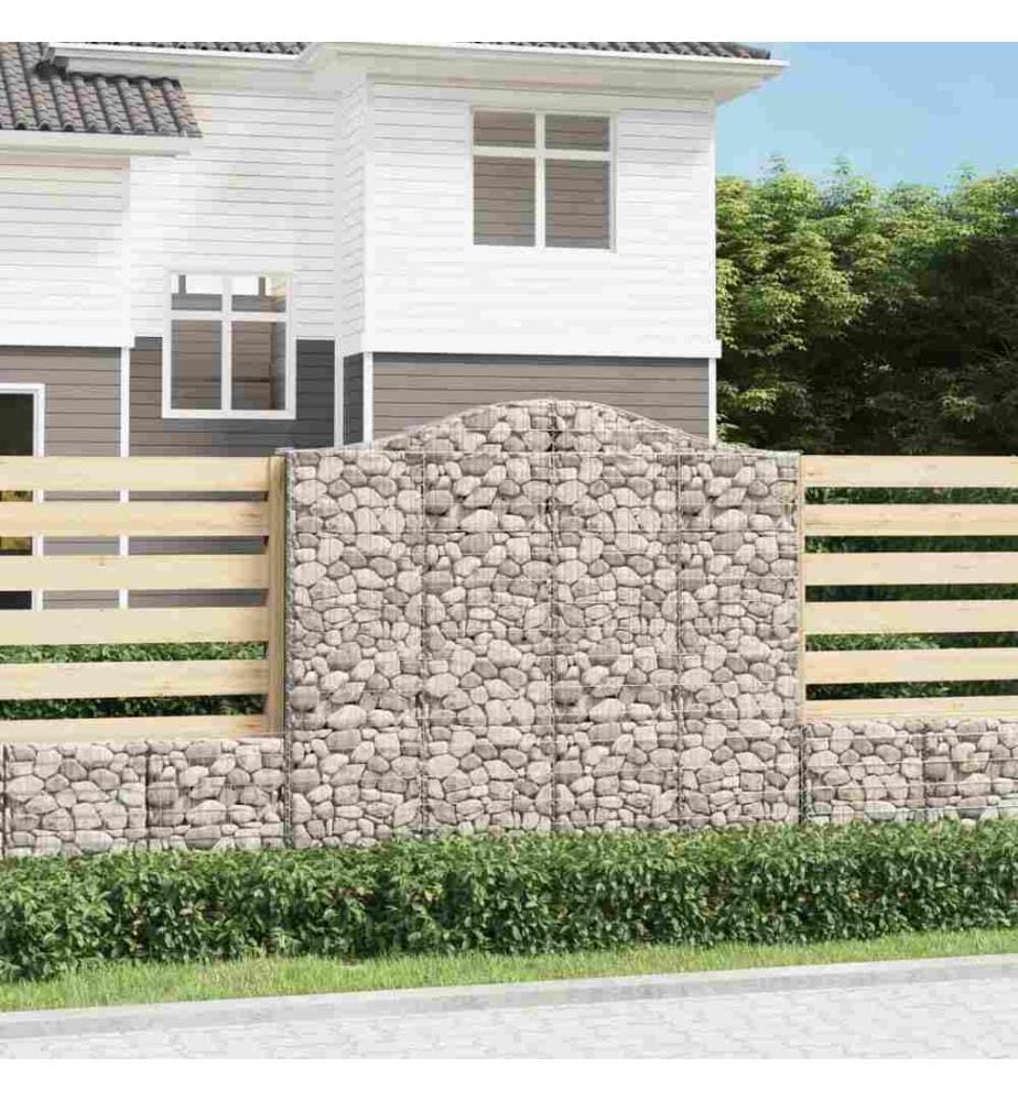 Paniers à gabions arqués 4 pcs 200x30x180/200 cm Fer galvanisé