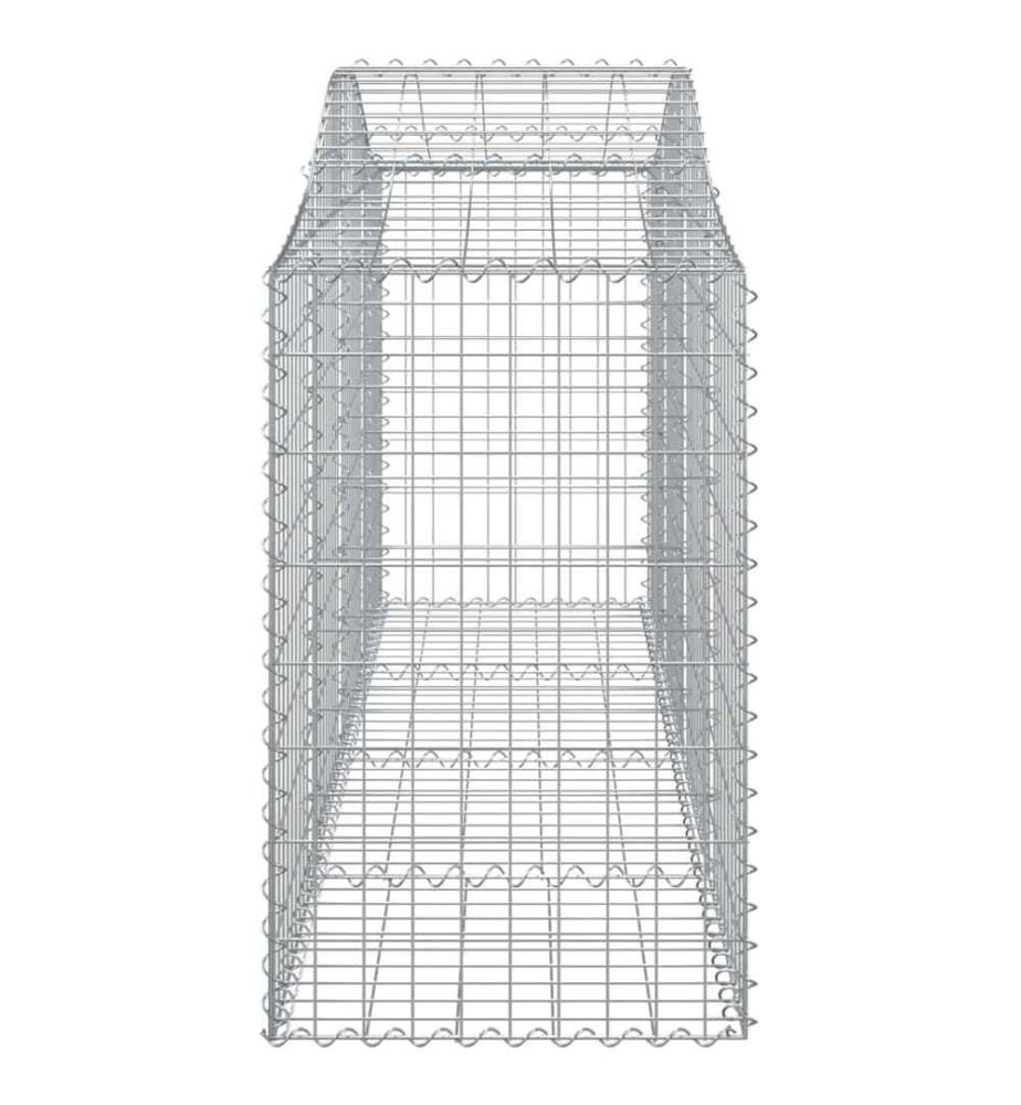Paniers à gabions arqués 9 pcs 200x50x80/100 cm Fer galvanisé