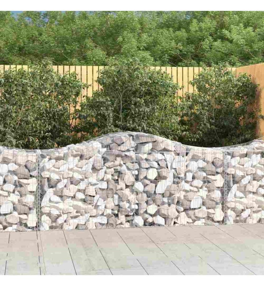 Paniers à gabions arqués 12 pcs 200x50x80/100 cm Fer galvanisé