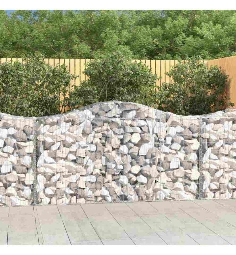 Paniers à gabions arqués 11 pcs 200x50x100/120 cm fer galvanisé