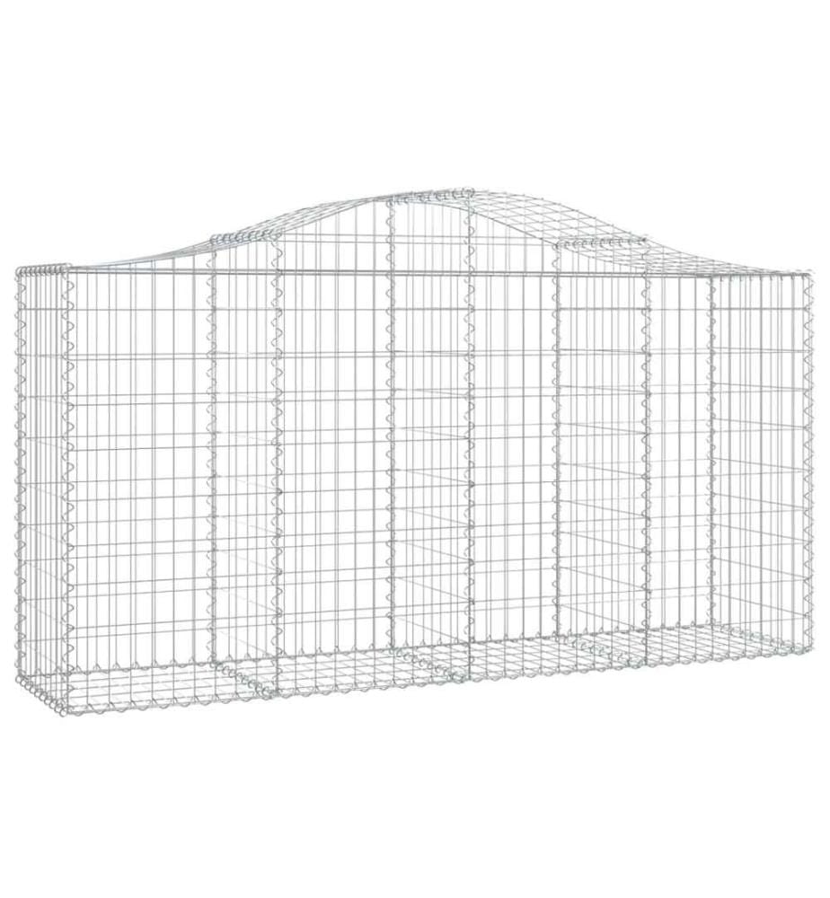 Paniers à gabions arqués 11 pcs 200x50x100/120 cm fer galvanisé