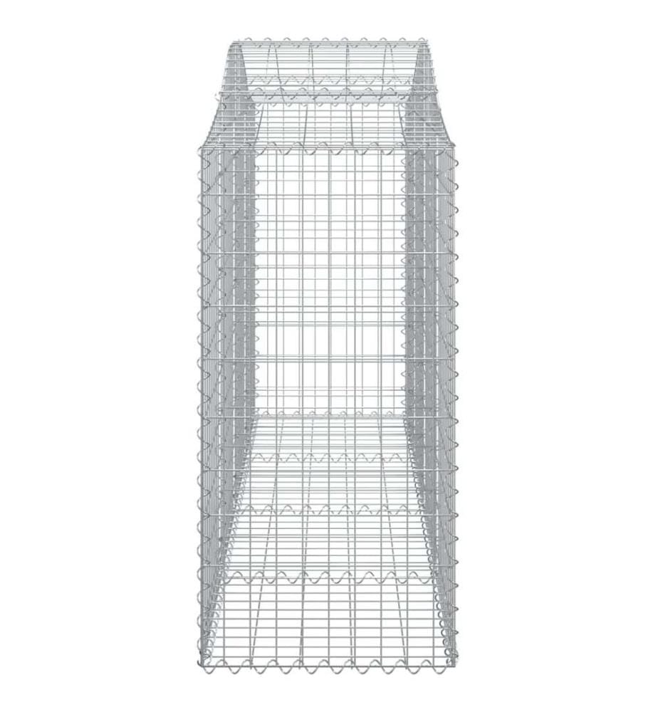 Paniers à gabions arqués 11 pcs 200x50x100/120 cm fer galvanisé