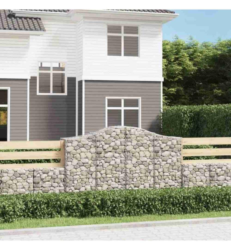 Paniers à gabions arqués 8 pcs 200x50x120/140 cm Fer galvanisé