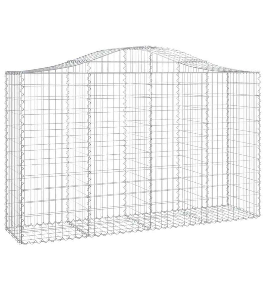 Paniers à gabions arqués 20 pcs 200x50x120/140 cm Fer galvanisé