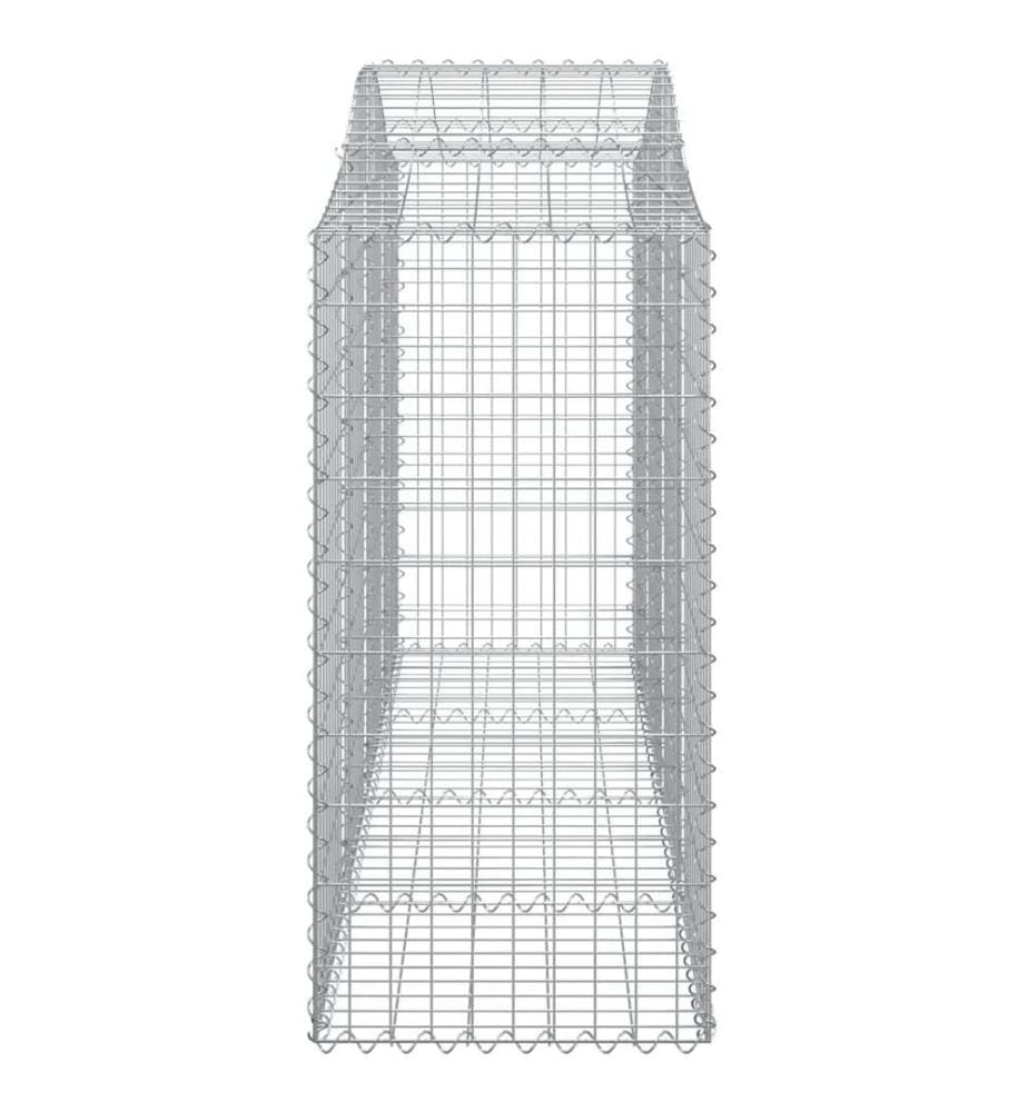 Paniers à gabions arqués 20 pcs 200x50x120/140 cm Fer galvanisé