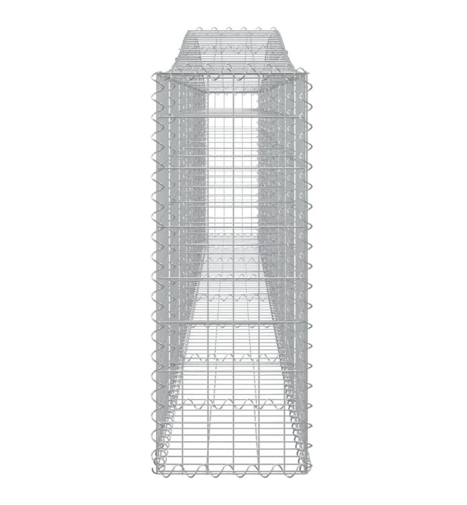 Paniers à gabions arqués 5 pcs 400x30x80/100 cm Fer galvanisé