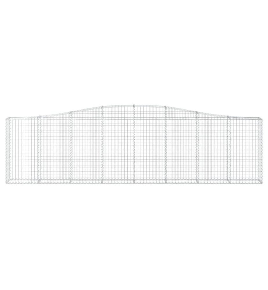 Paniers à gabions arqués 3 pcs 400x30x100/120 cm Fer galvanisé