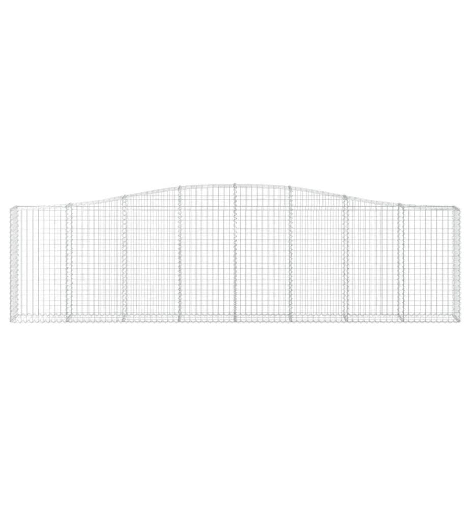 Paniers à gabions arqués 4 pcs 400x30x100/120 cm Fer galvanisé