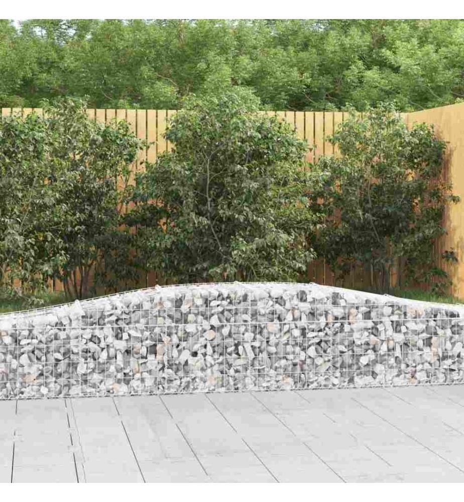 Paniers à gabions arqués 2 pcs 400x50x40/60 cm Fer galvanisé