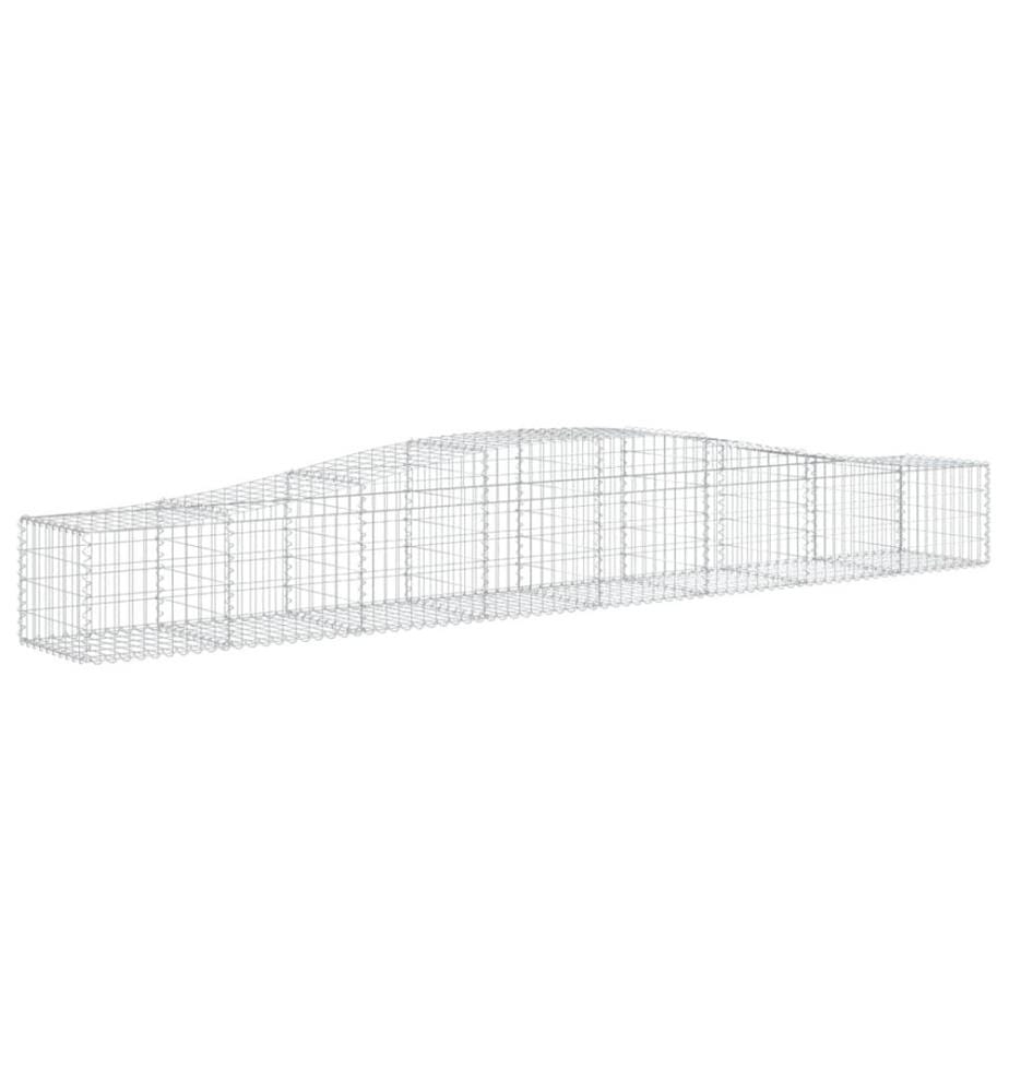 Paniers à gabions arqués 2 pcs 400x50x40/60 cm Fer galvanisé