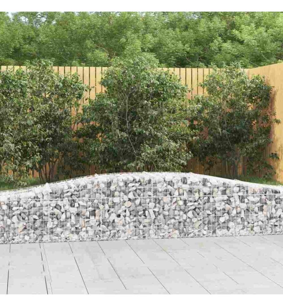 Paniers à gabions arqués 4 pcs 400x50x40/60 cm Fer galvanisé