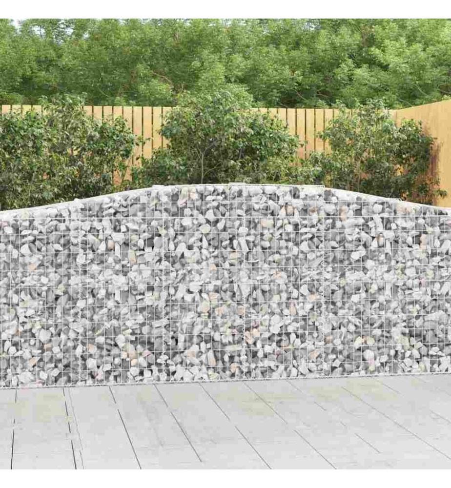 Paniers à gabions arqués 25 pcs 400x50x100/120 cm Fer galvanisé