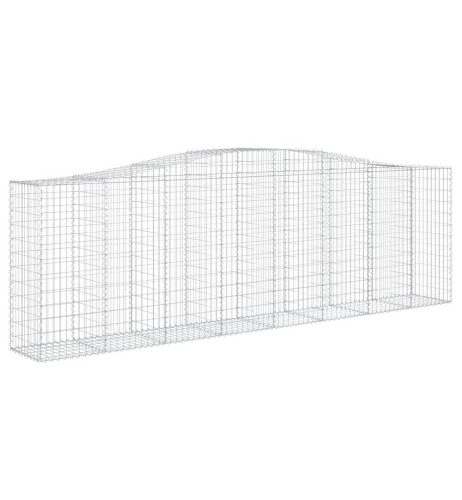 Paniers à gabions arqués 2 pcs 400x50x120/140 cm Fer galvanisé