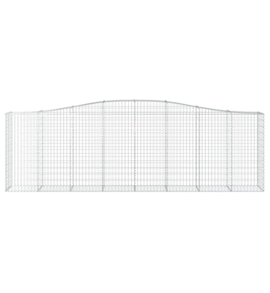 Paniers à gabions arqués 2 pcs 400x50x120/140 cm Fer galvanisé