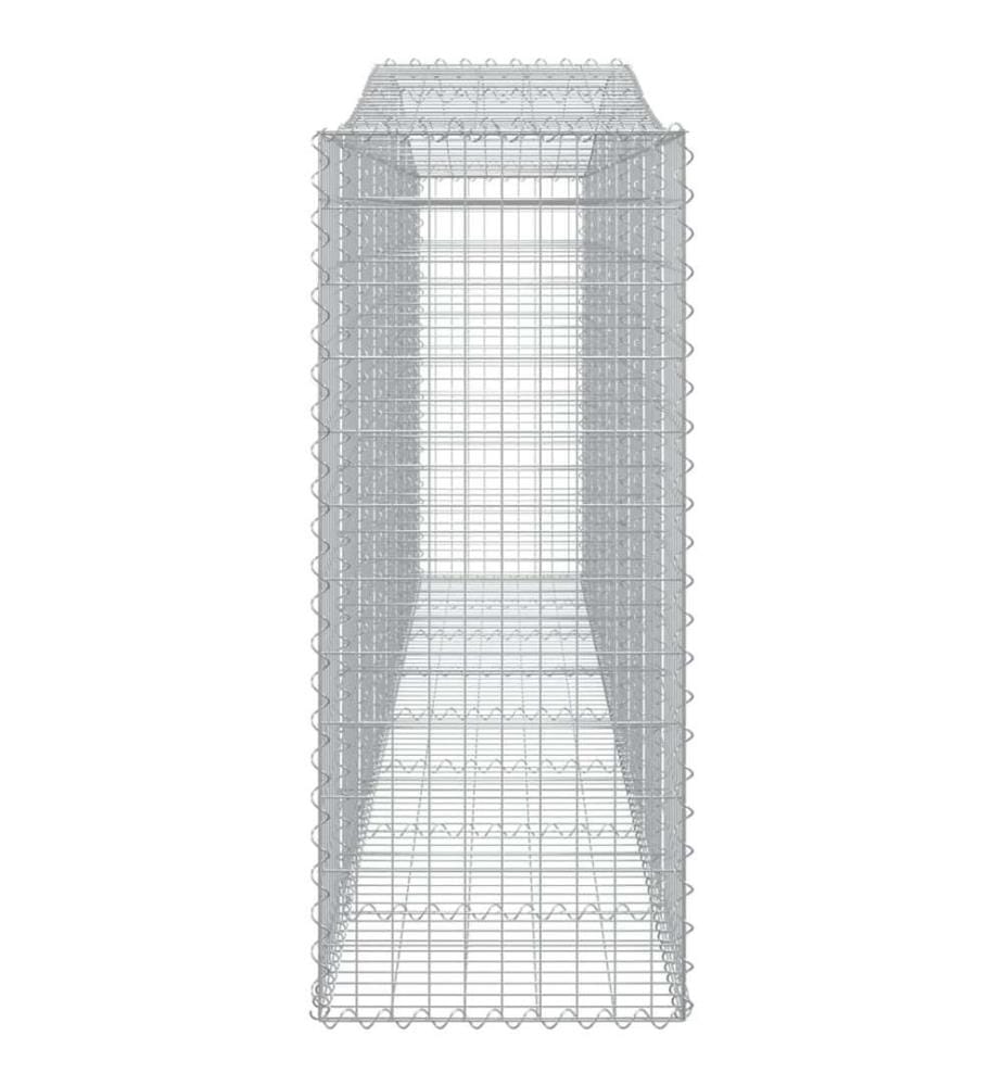 Paniers à gabions arqués 2 pcs 400x50x120/140 cm Fer galvanisé