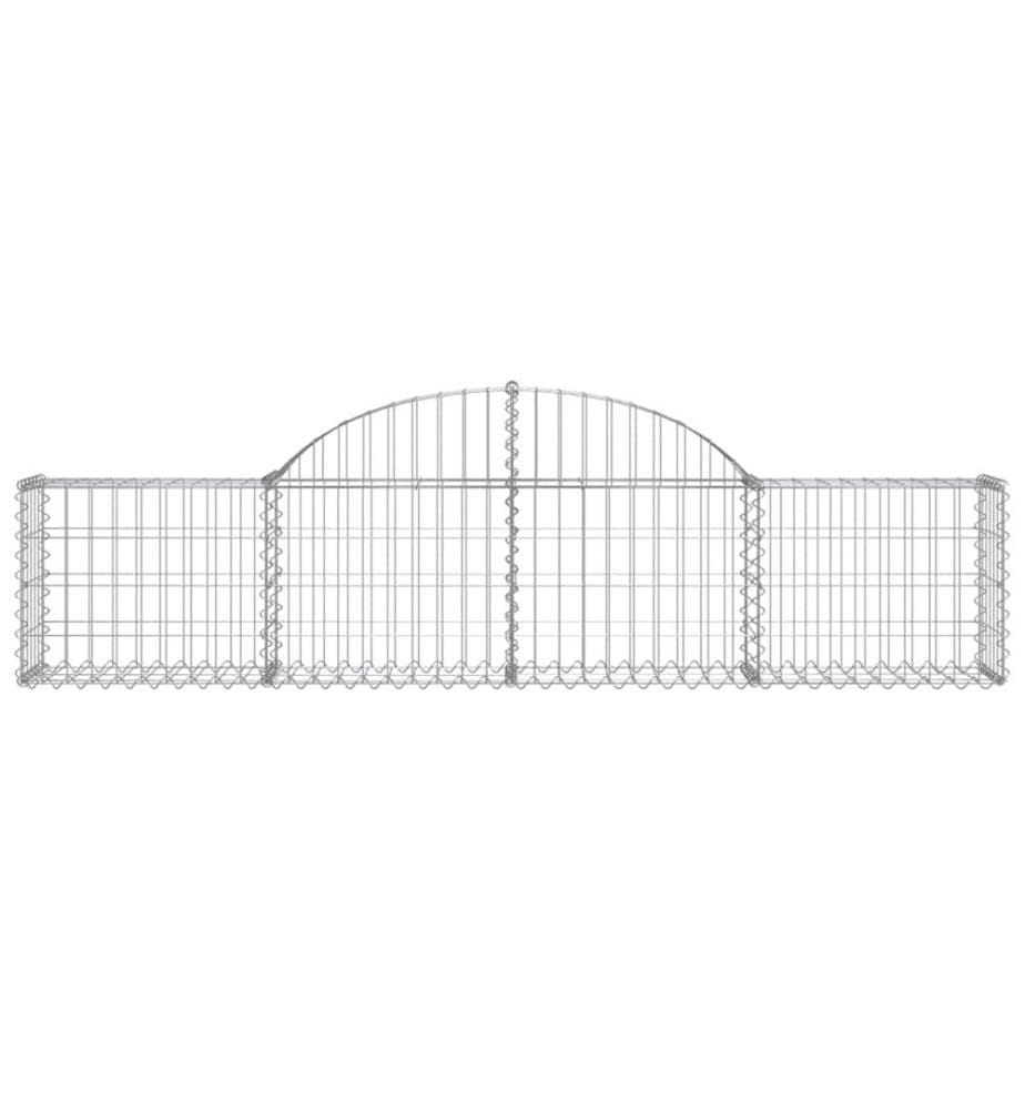 Paniers à gabions arqués 3 pcs 200x30x40/60 cm Fer galvanisé