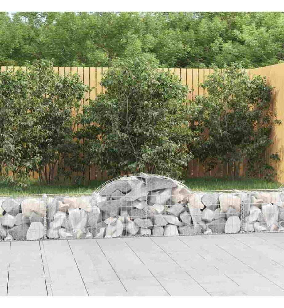 Paniers à gabions arqués 4 pcs 200x30x40/60 cm Fer galvanisé
