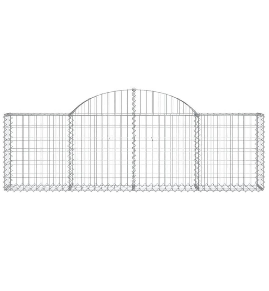 Paniers à gabions arqués 10 pcs 200x30x60/80 cm Fer galvanisé