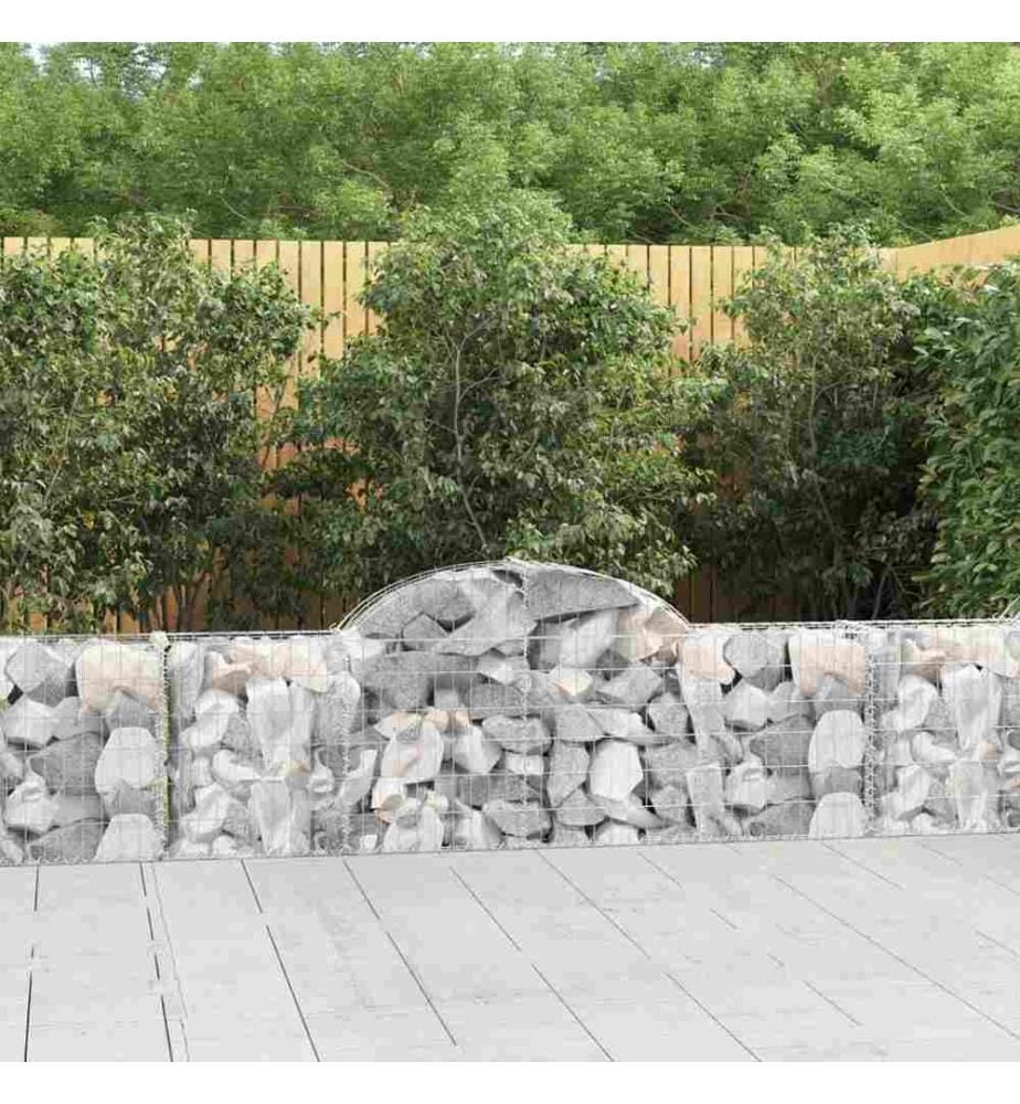 Paniers à gabions arqués 11 pcs 200x30x60/80 cm Fer galvanisé