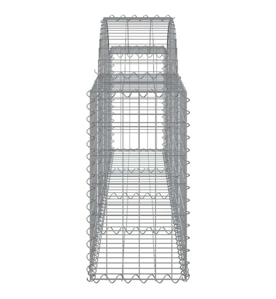 Paniers à gabions arqués 11 pcs 200x30x60/80 cm Fer galvanisé