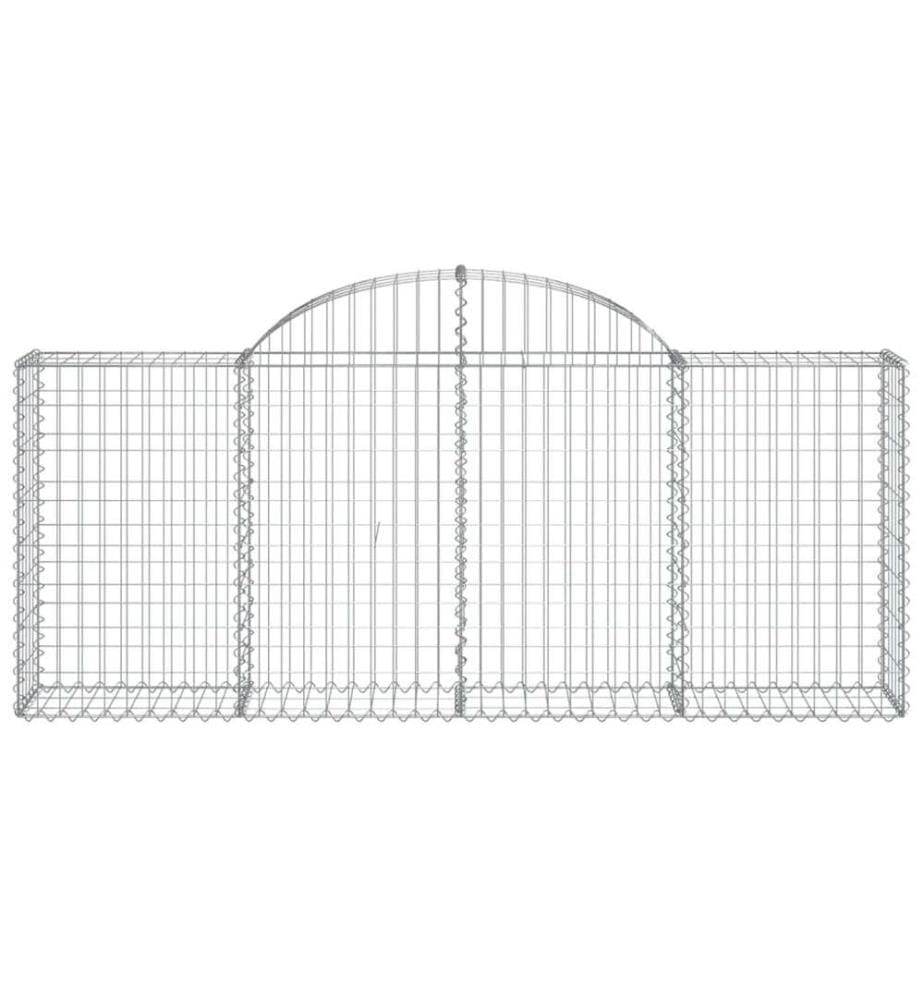 Paniers à gabions arqués 10 pcs 200x30x80/100 cm Fer galvanisé