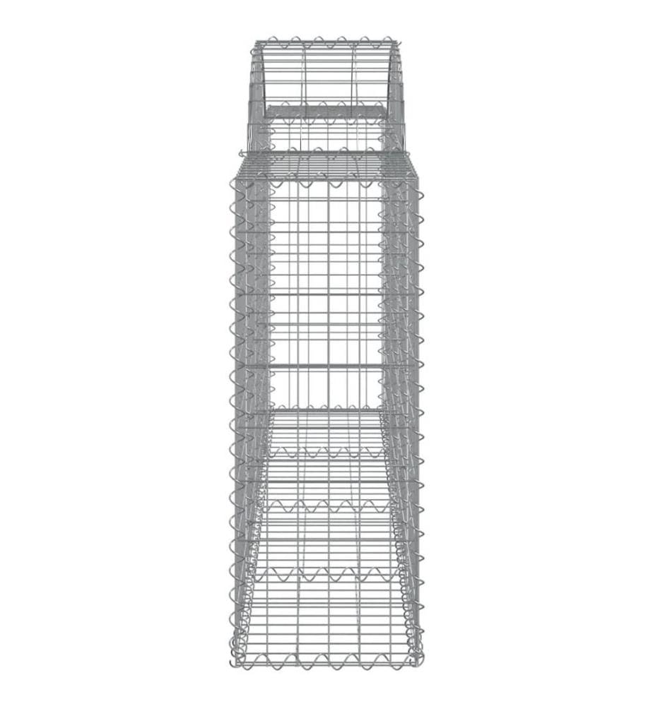 Paniers à gabions arqués 10 pcs 200x30x80/100 cm Fer galvanisé