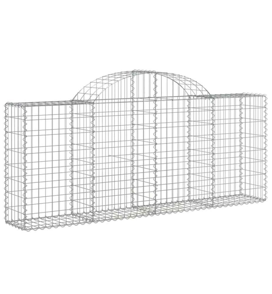 Paniers à gabions arqués 11 pcs 200x30x80/100 cm Fer galvanisé