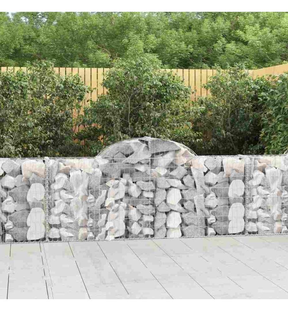 Paniers à gabions arqués 12 pcs 200x30x80/100 cm Fer galvanisé