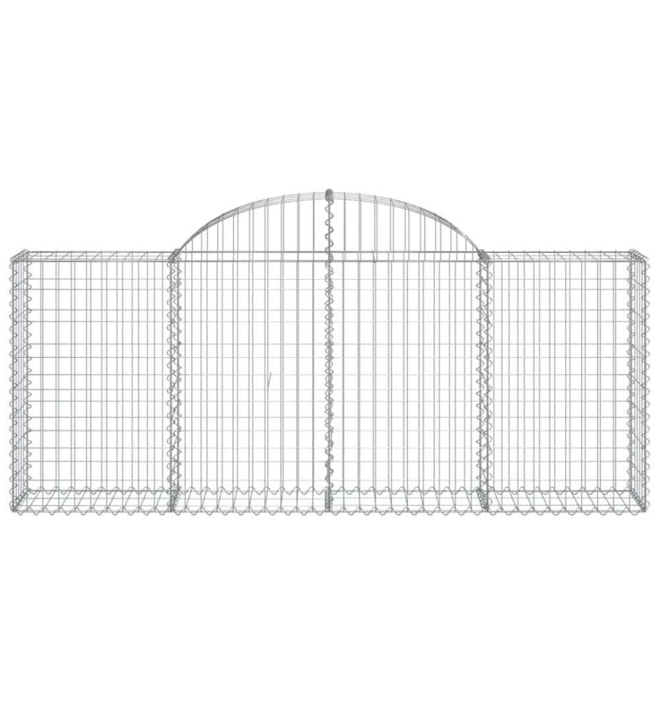Paniers à gabions arqués 30 pcs 200x30x80/100 cm Fer galvanisé