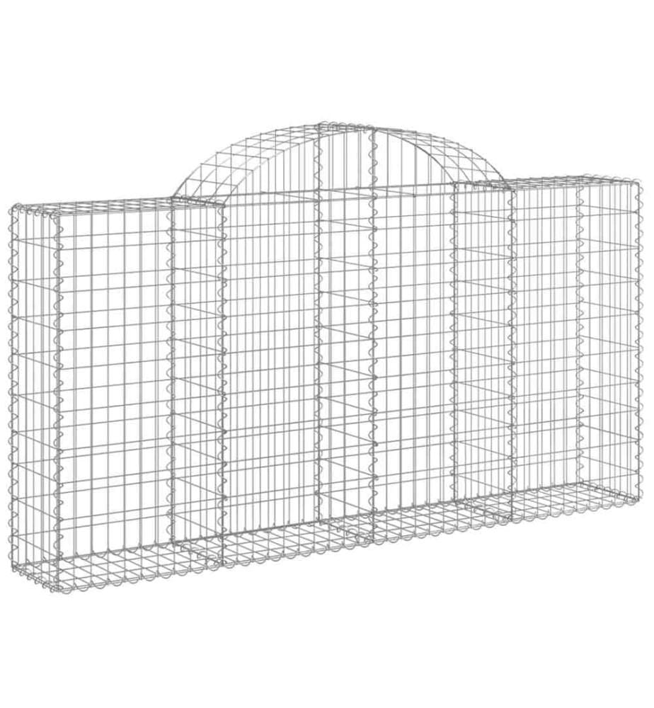 Paniers à gabions arqués 10 pcs 200x30x100/120 cm Fer galvanisé