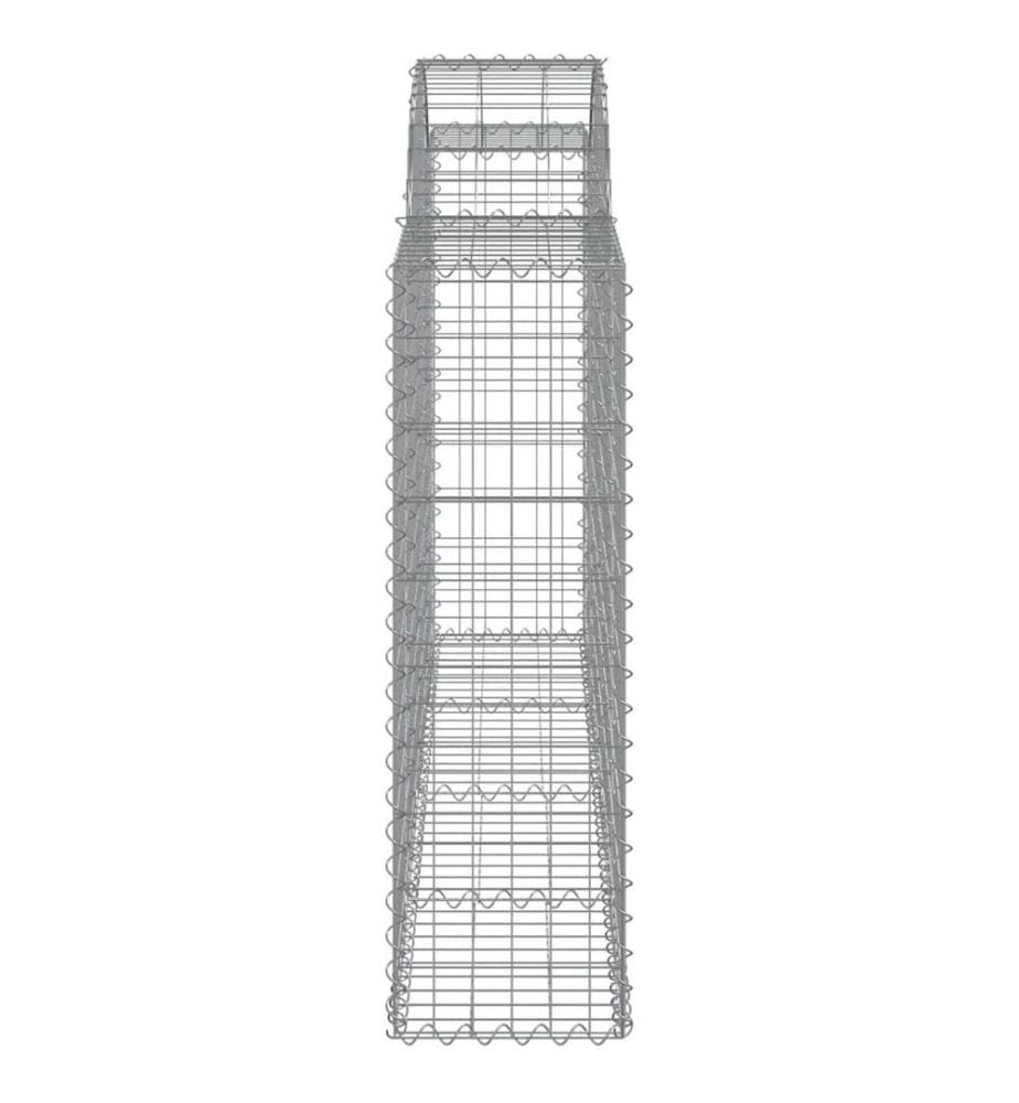Paniers à gabions arqués 10 pcs 200x30x100/120 cm Fer galvanisé