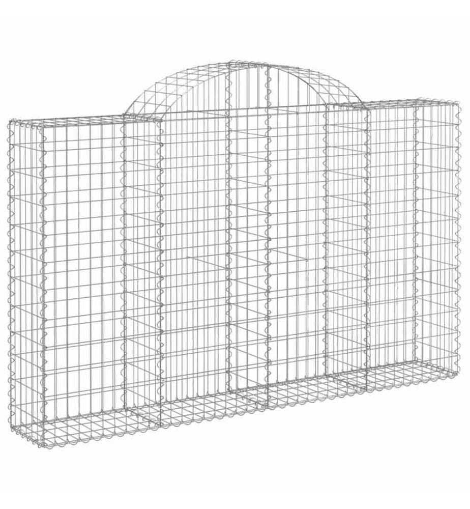 Paniers à gabions arqués 8 pcs 200x30x120/140 cm Fer galvanisé