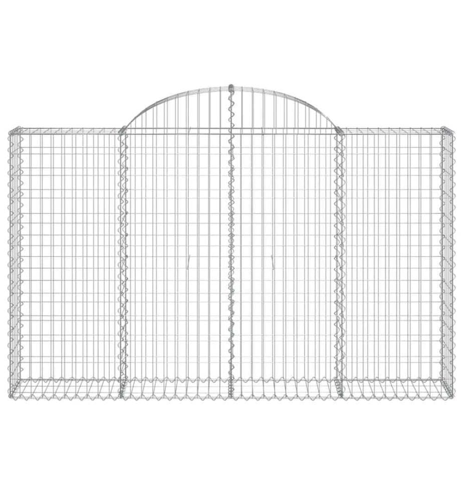 Paniers à gabions arqués 10 pcs 200x30x120/140 cm Fer galvanisé