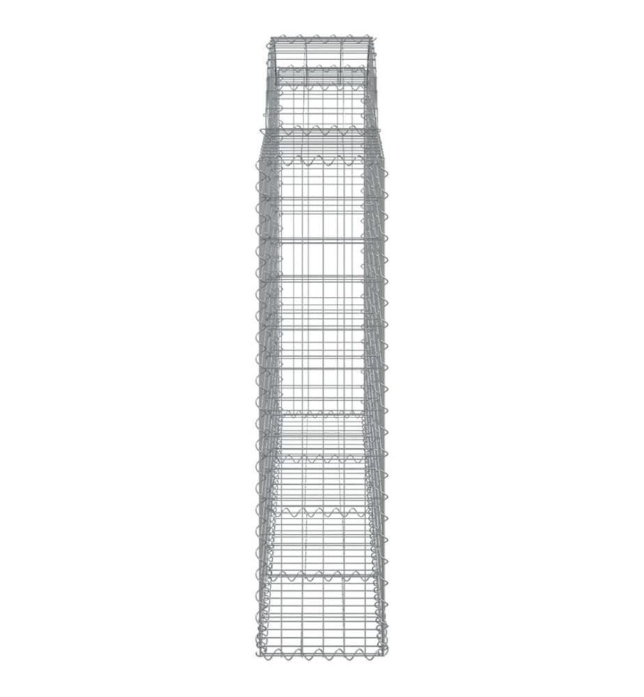 Paniers à gabions arqués 10 pcs 200x30x120/140 cm Fer galvanisé