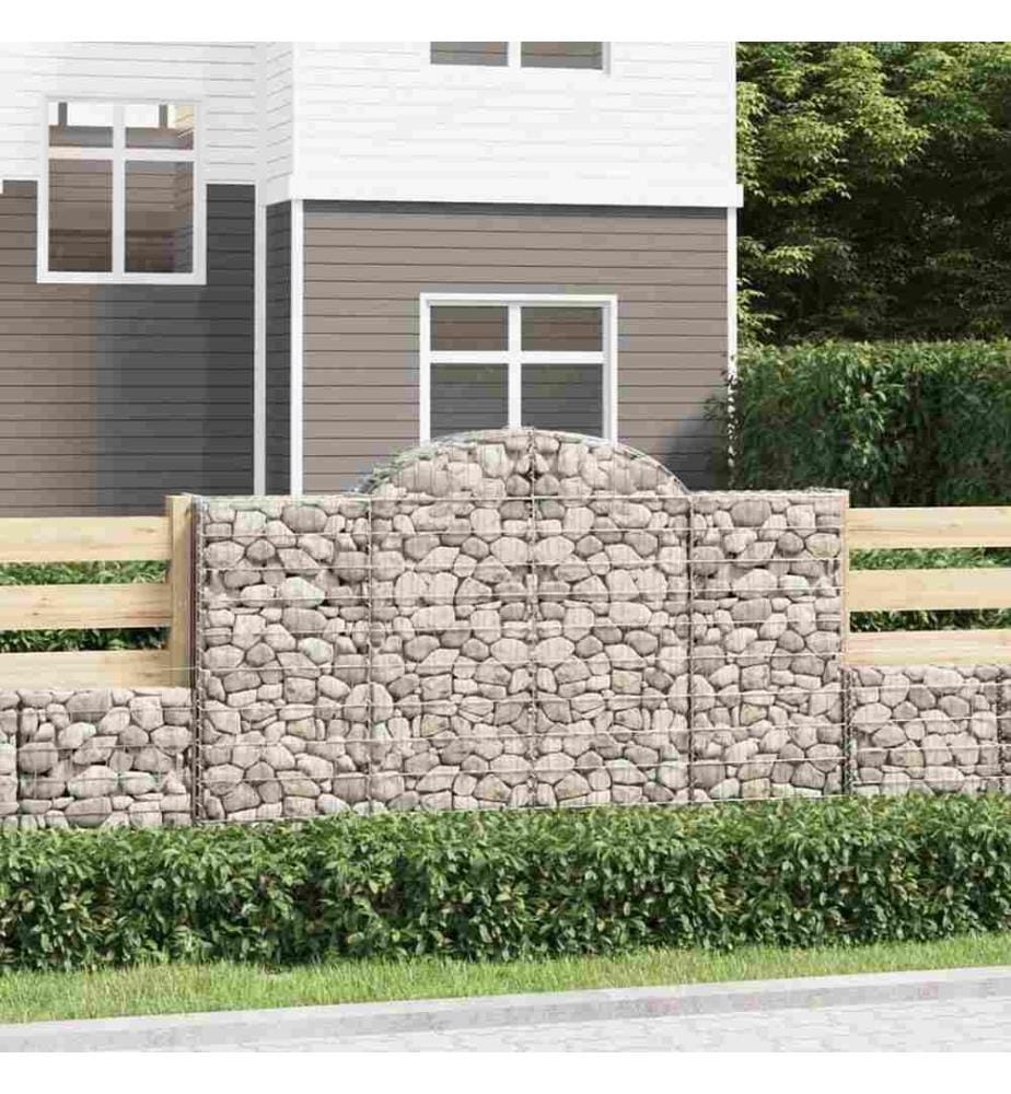 Paniers à gabions arqués 20 pcs 200x30x120/140 cm Fer galvanisé